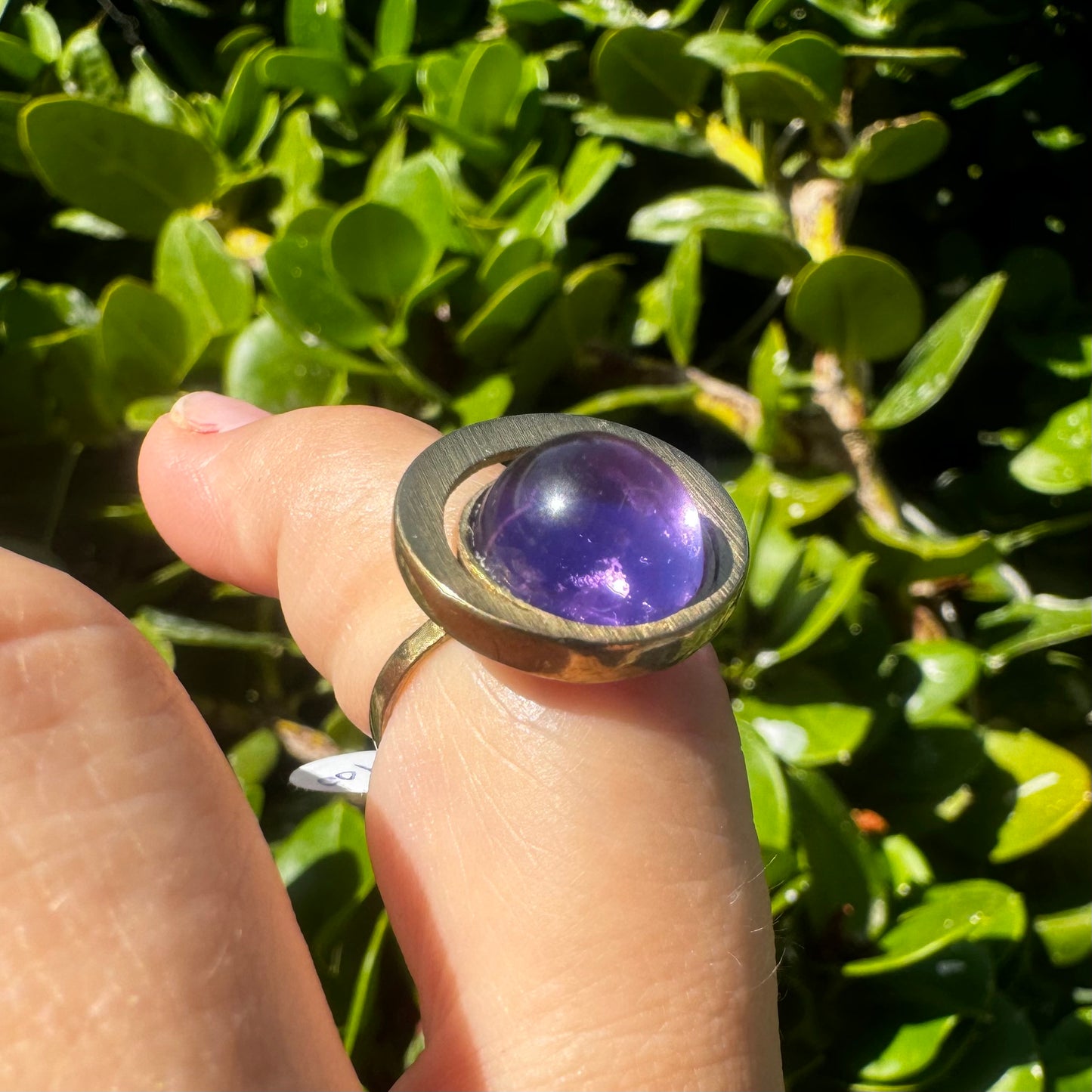 14K gold ring set with Amethyst