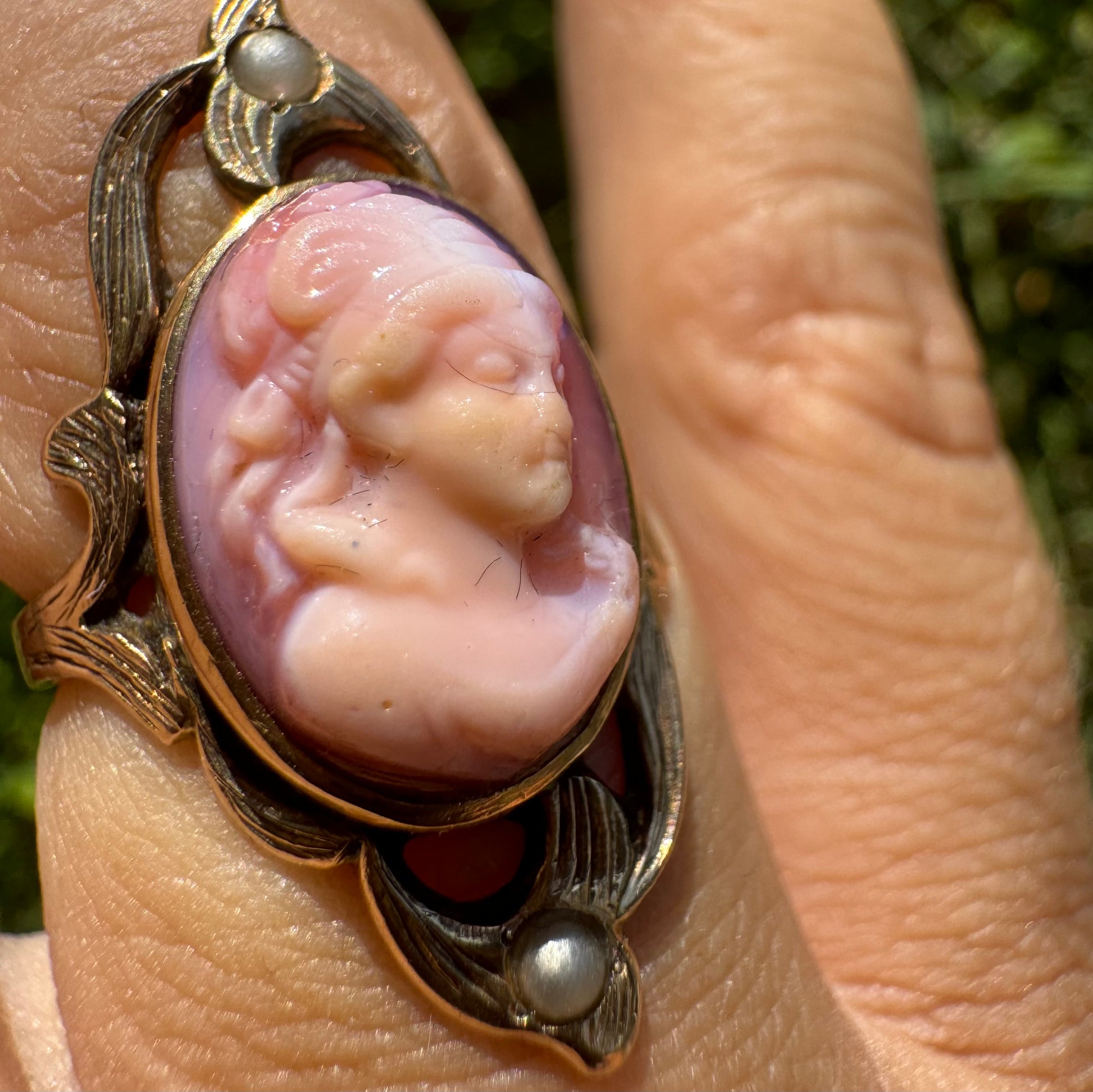 טבעת זהב צהוב 14 קראט, קמאו