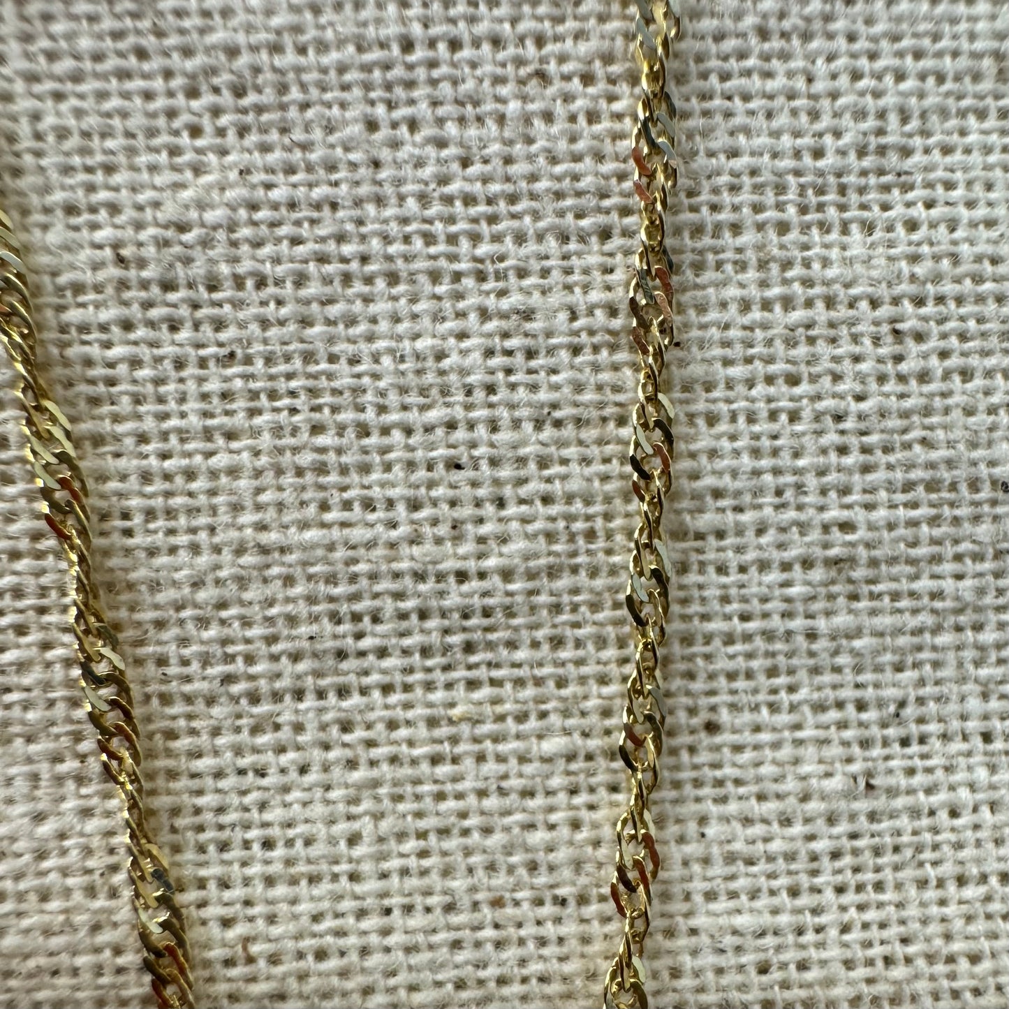 14K gold necklace set with Blue Topaz pendant in a teardrop cut