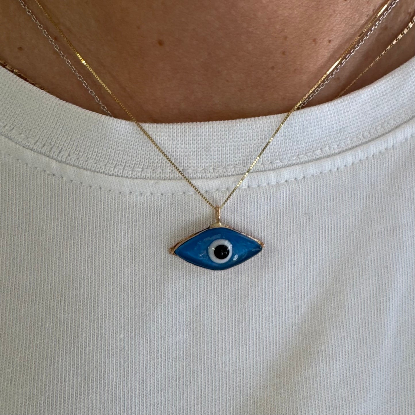 14K gold  “Evil Eye” pendant