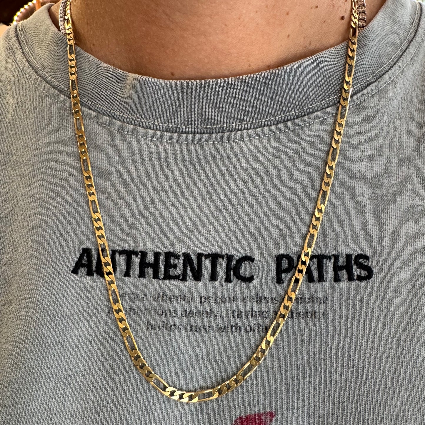 14K gold Figaro chain necklace