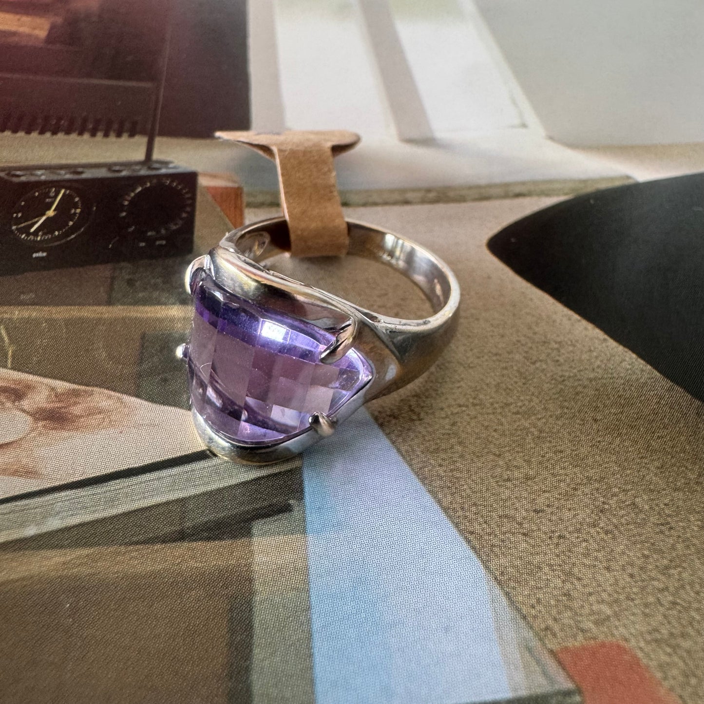 14K gold ring set with Amethyst