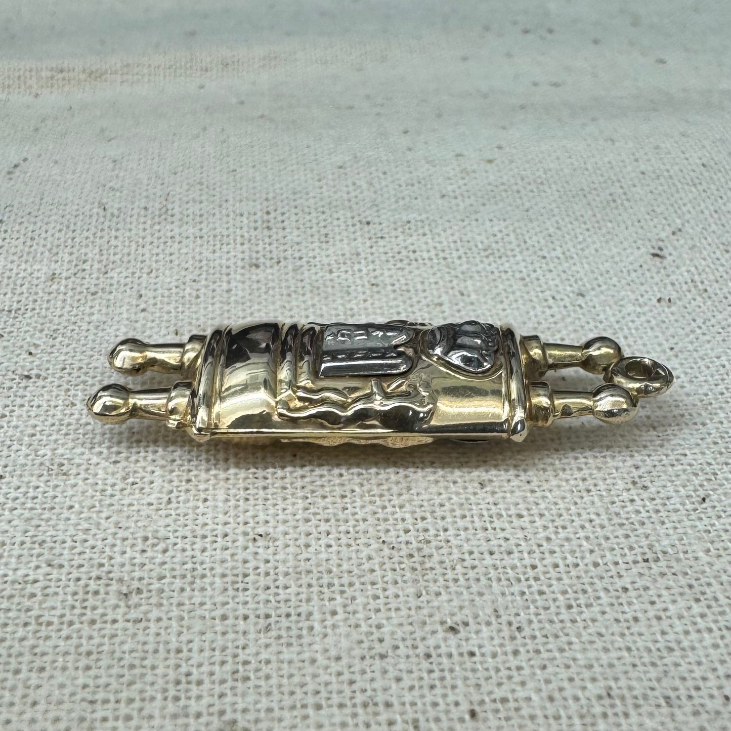 14K gold Torah scroll pendant