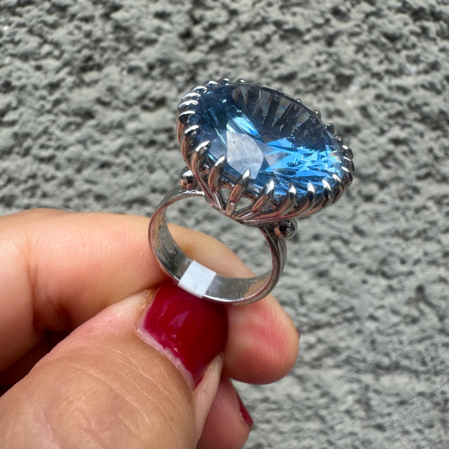 14K gold ring set with Blue Topaz