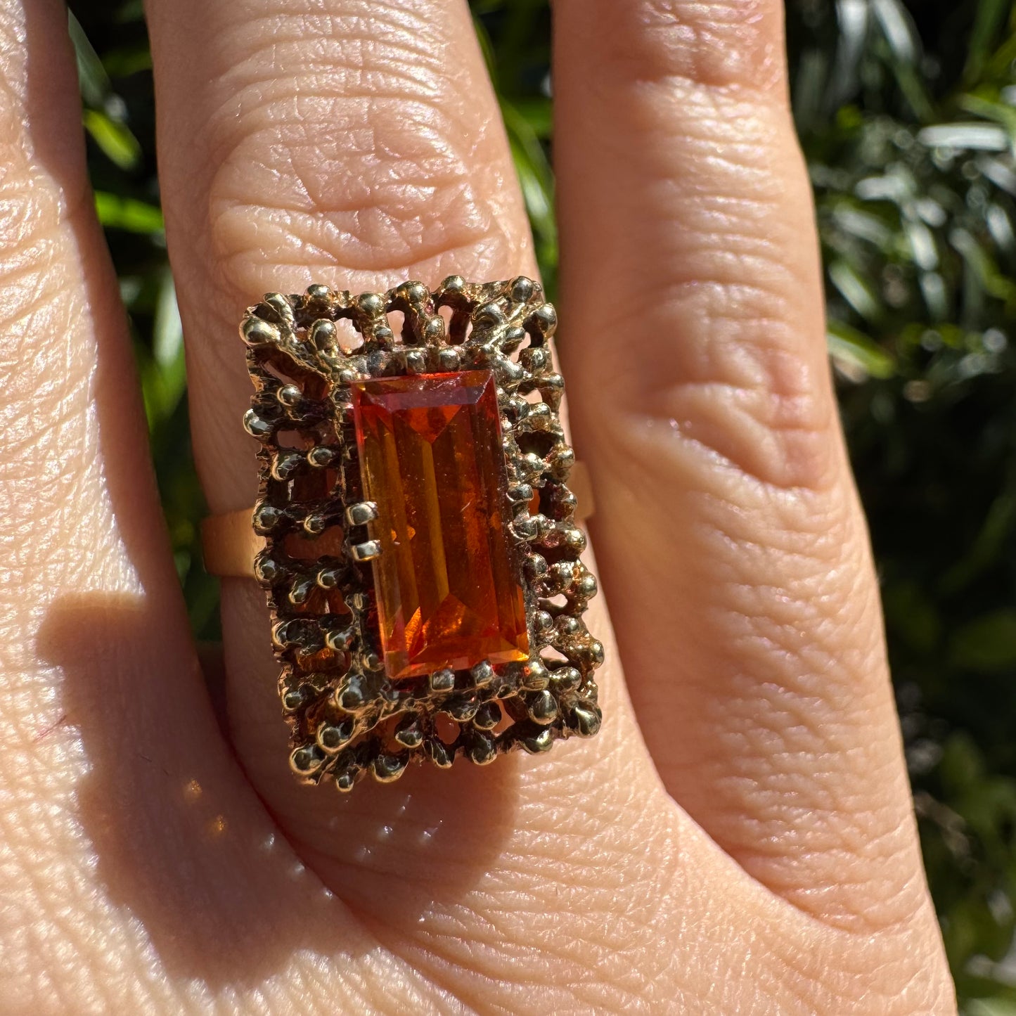 14K gold ring set with Citrine