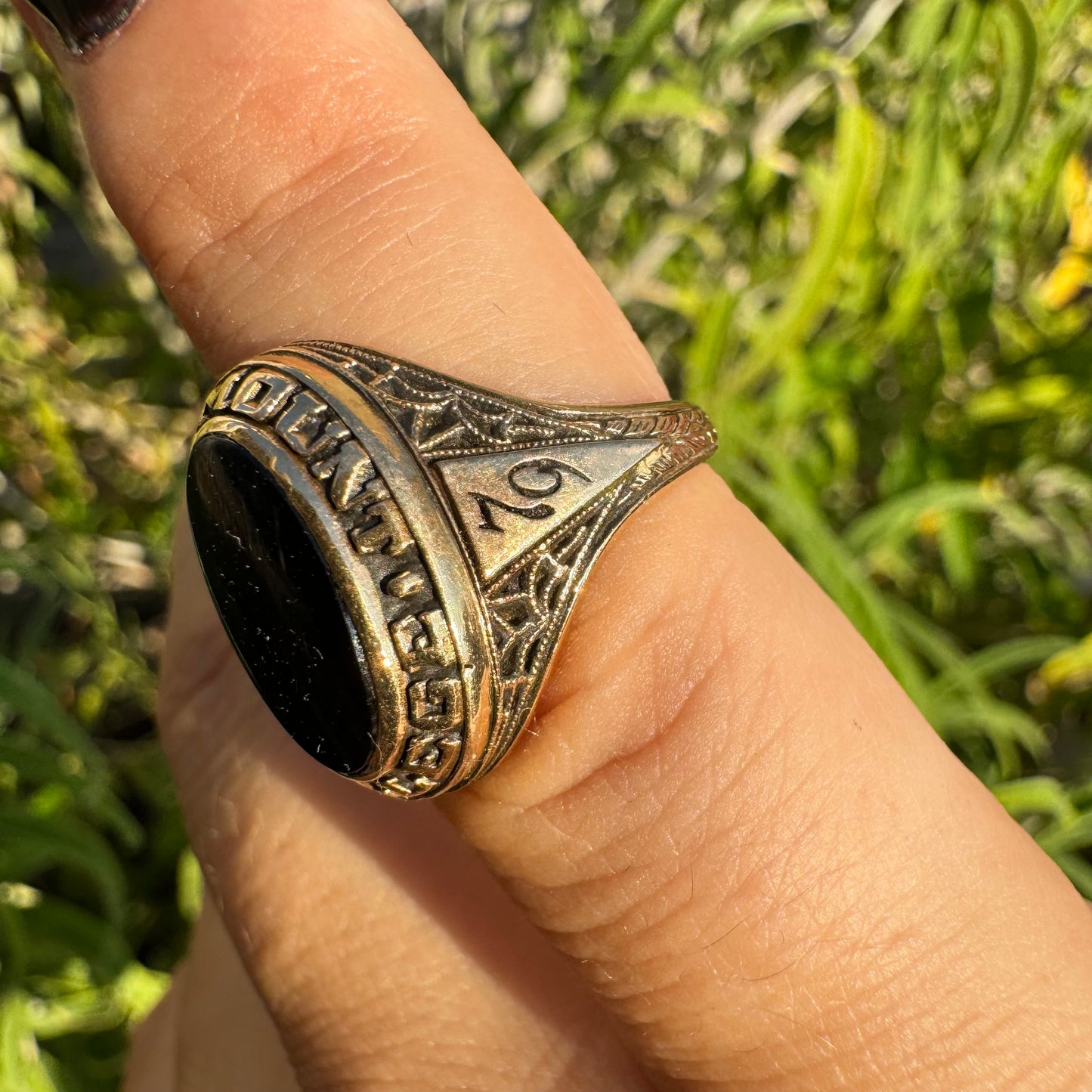 10K gold ring set with Onyx