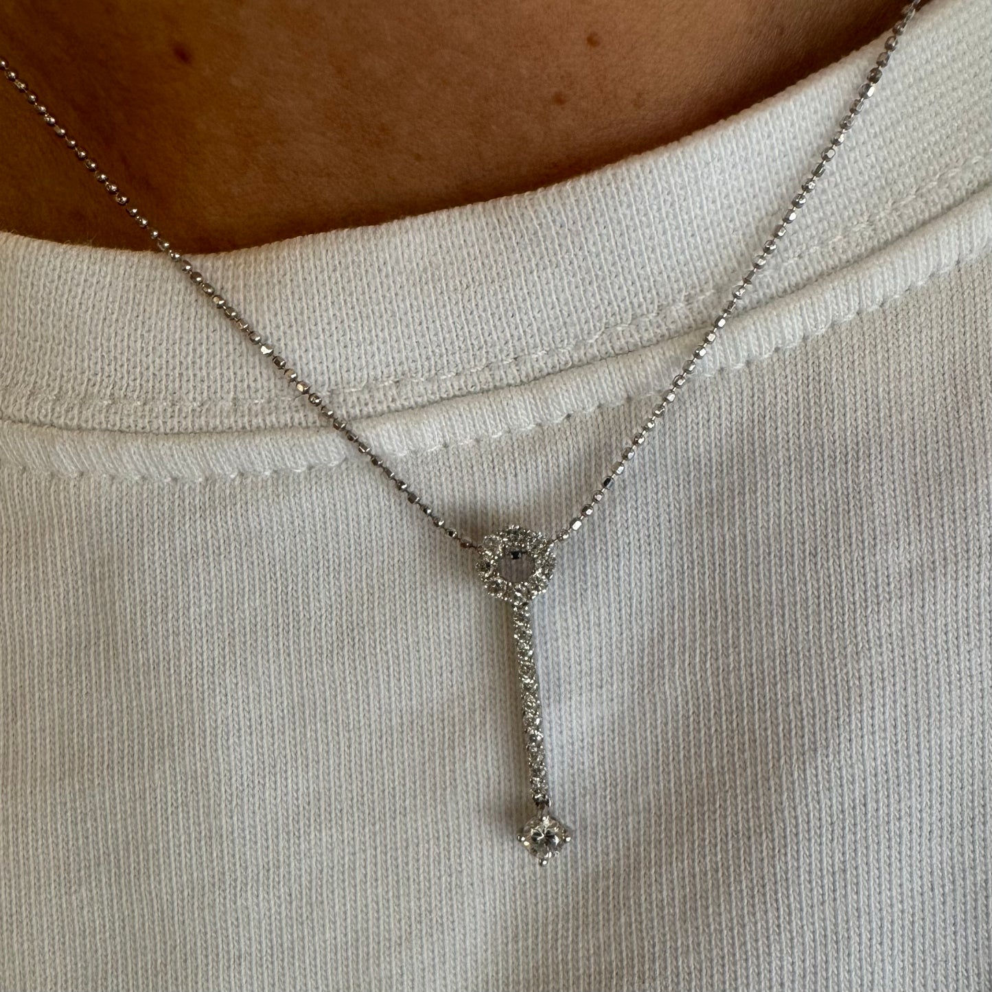 14K gold elegant and delicate Diamonds necklace