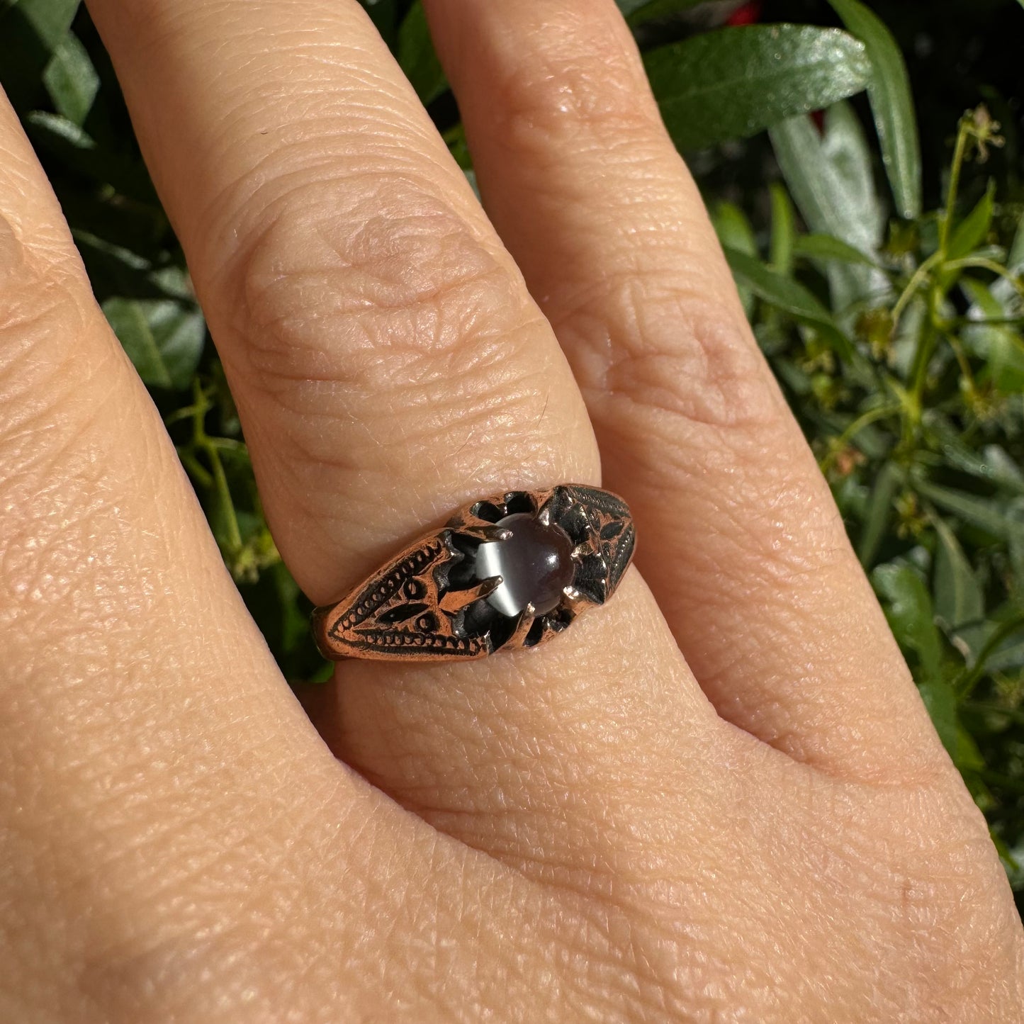 10K gold ring set with Moonstone