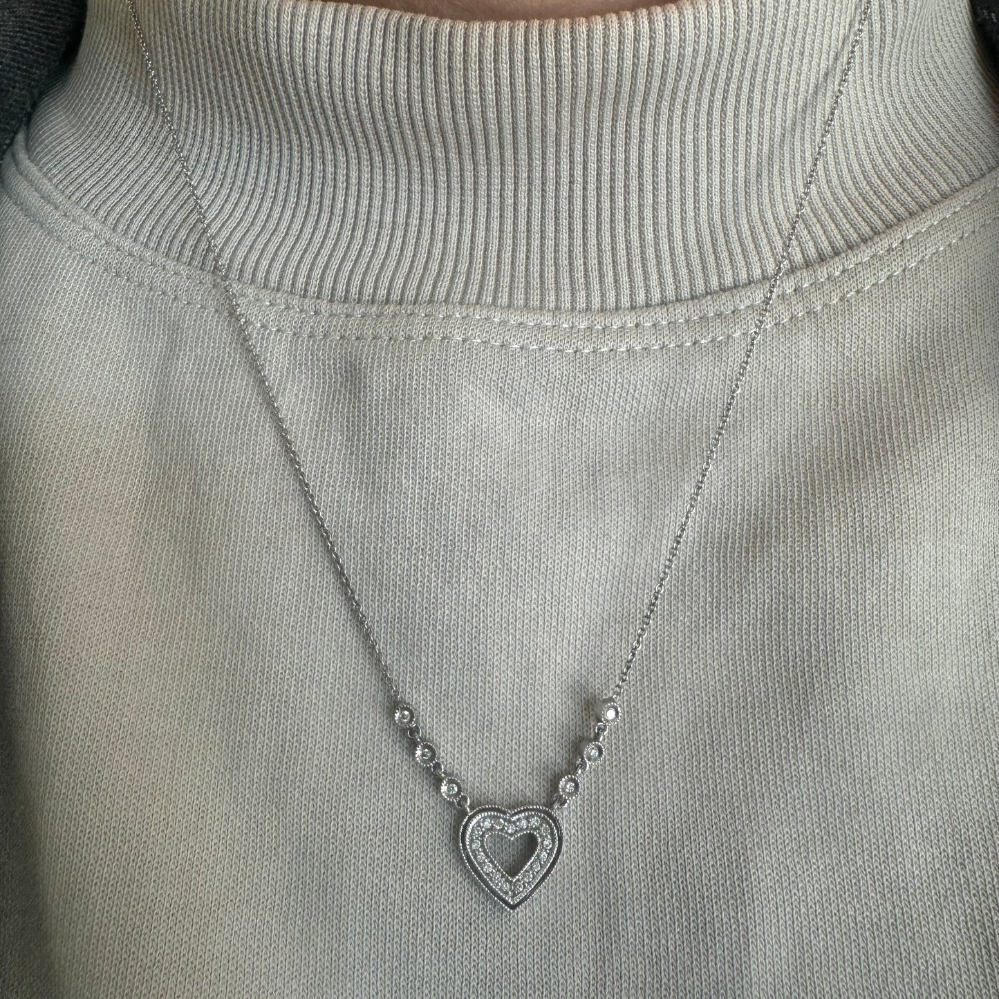 14K gold “Heart” Necklace set with Diamonds