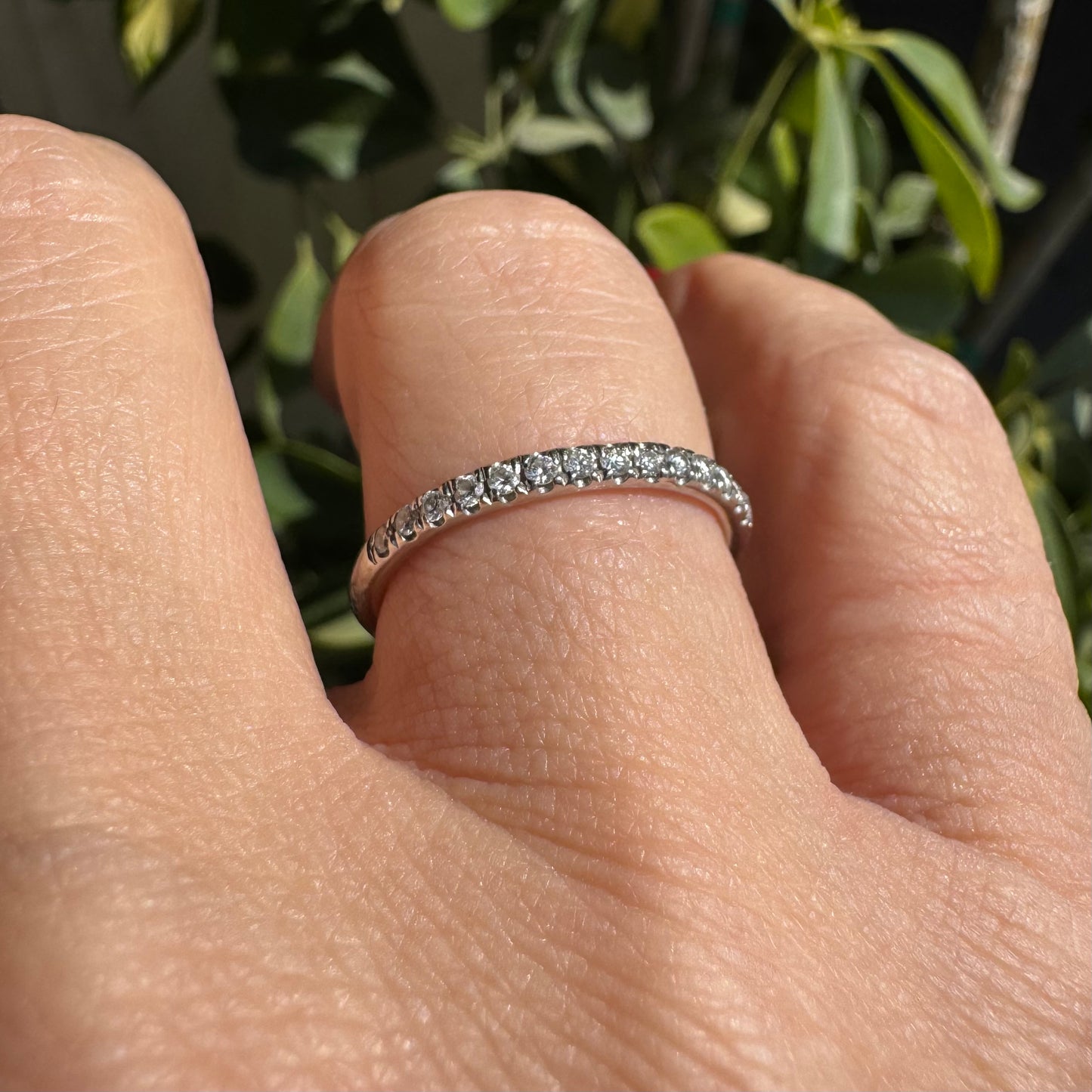 14K gold Half-Eternity ring set with Diamonds