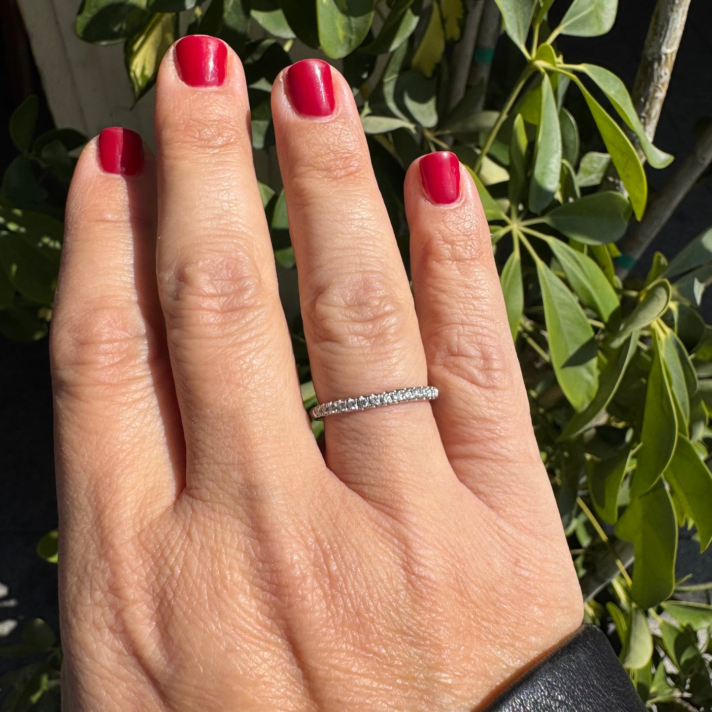 14K gold Half-Eternity ring set with Diamonds