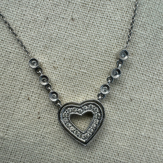 14K gold “Heart” Necklace set with Diamonds