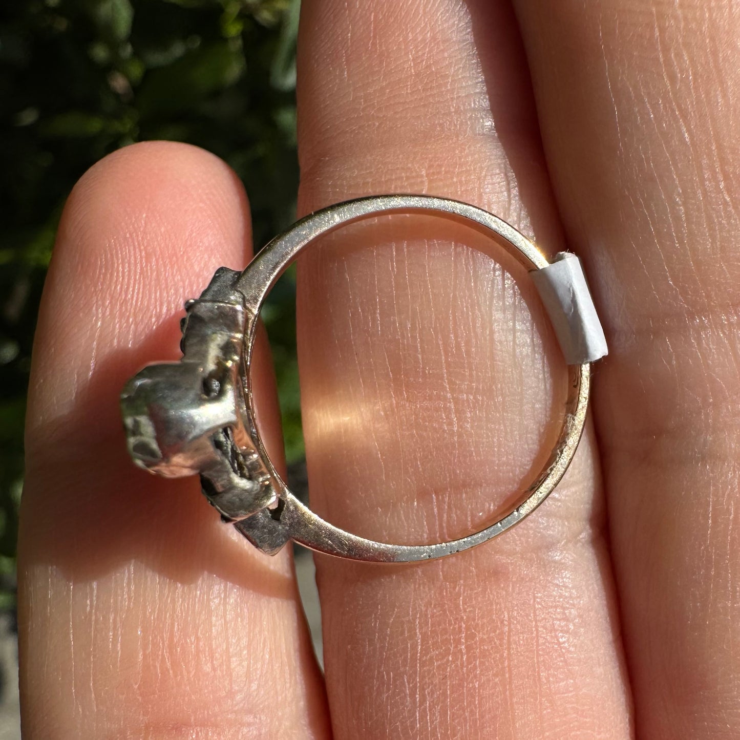 14K gold ring set with Emerald & Diamonds