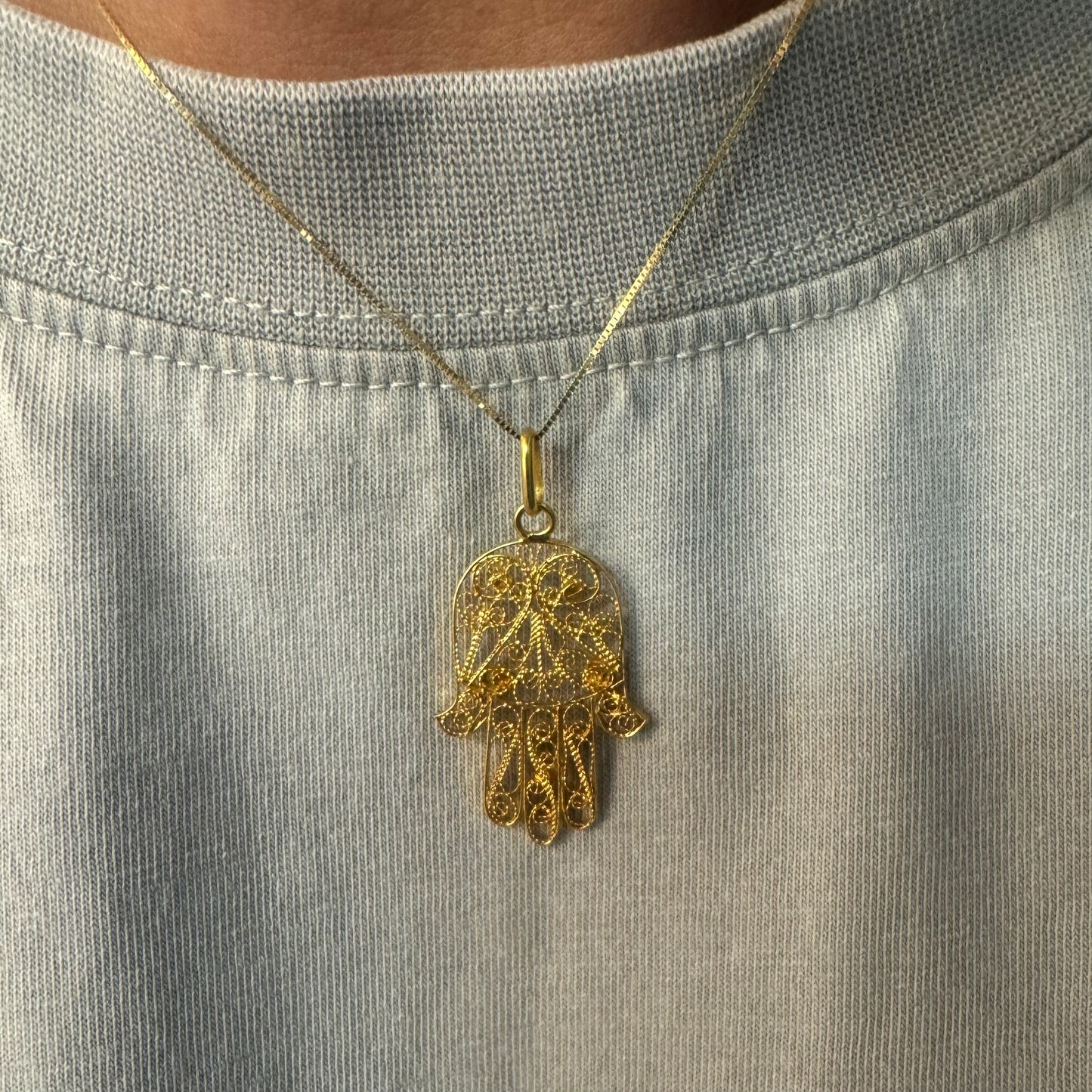 18K gold “Hamsa” pendant