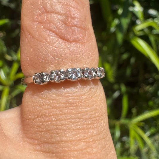14K gold half-eternity ring set with Diamonds