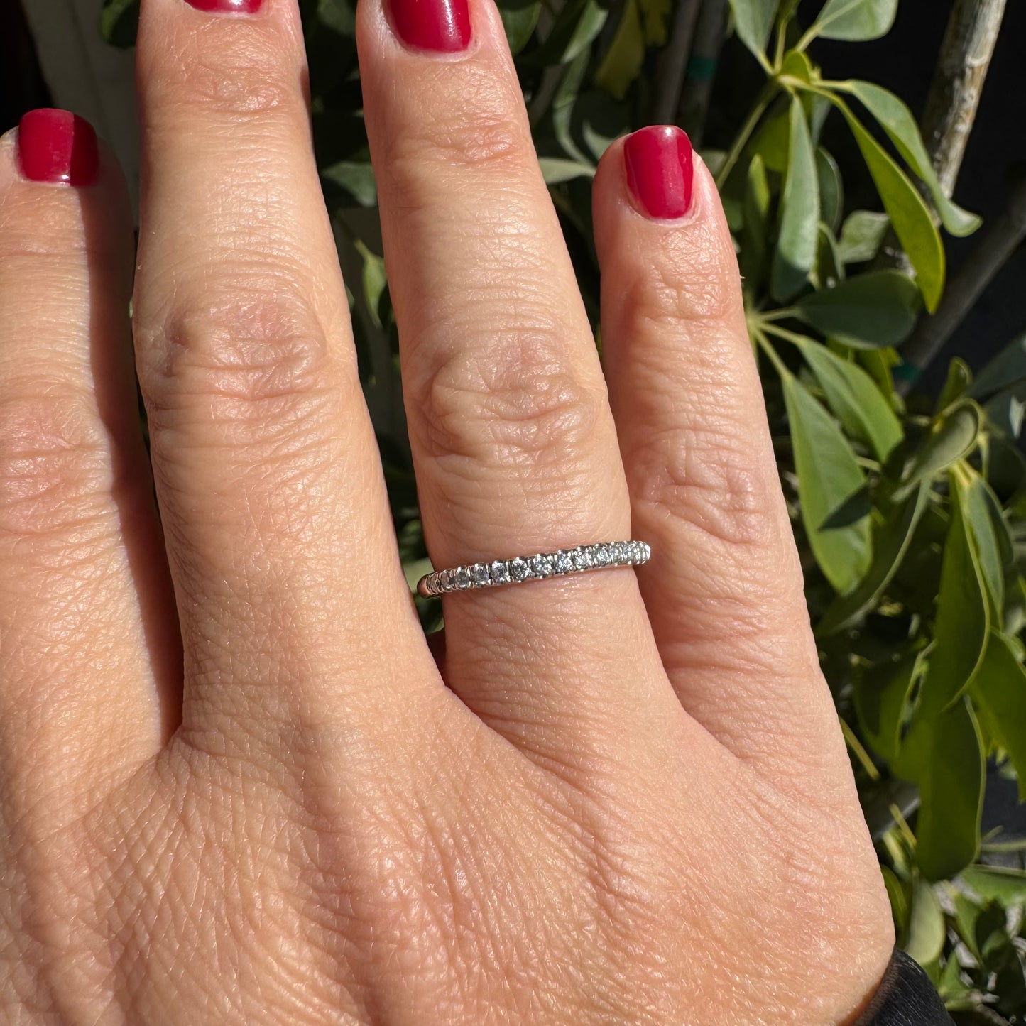 14K gold Half-Eternity ring set with Diamonds