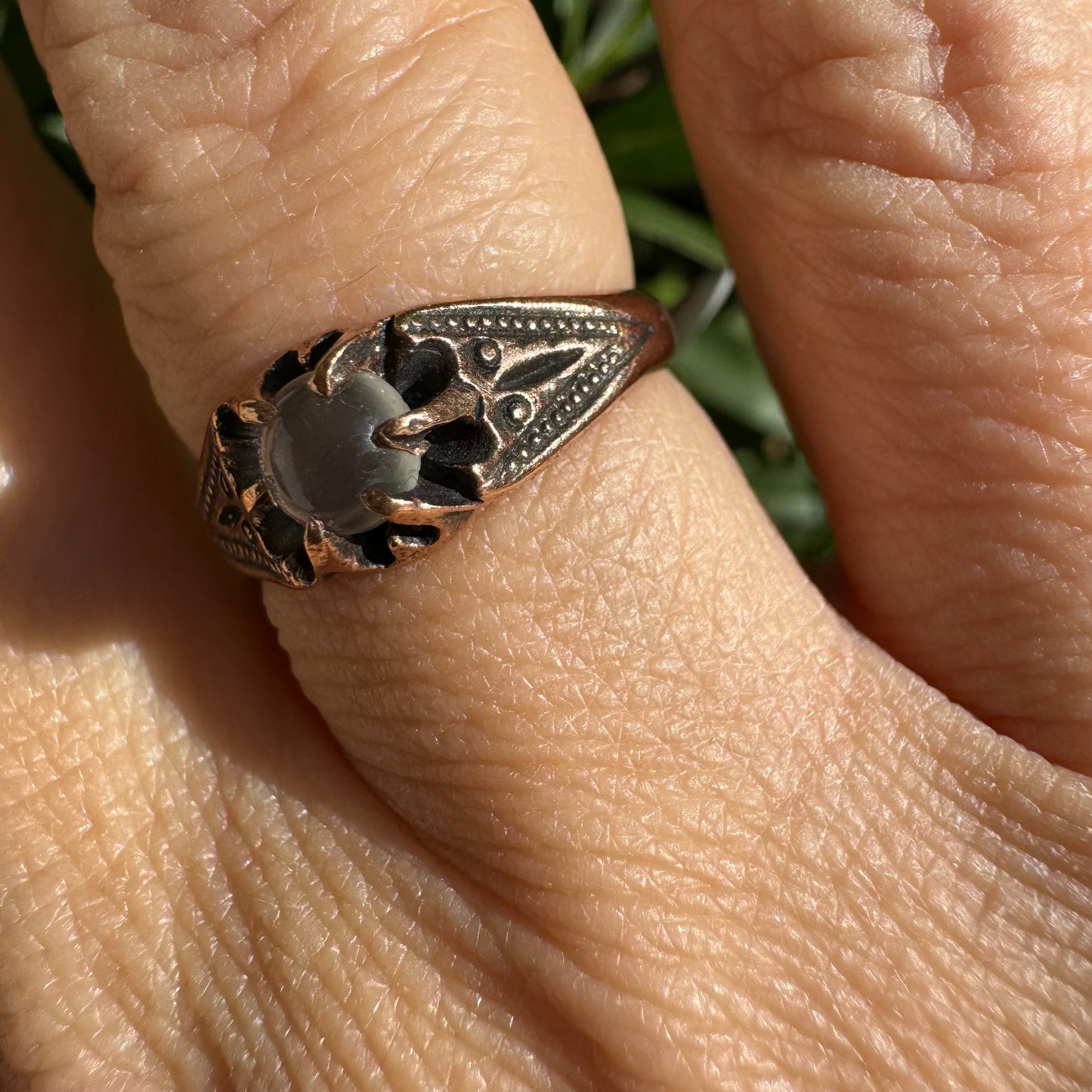 10K gold ring set with Moonstone