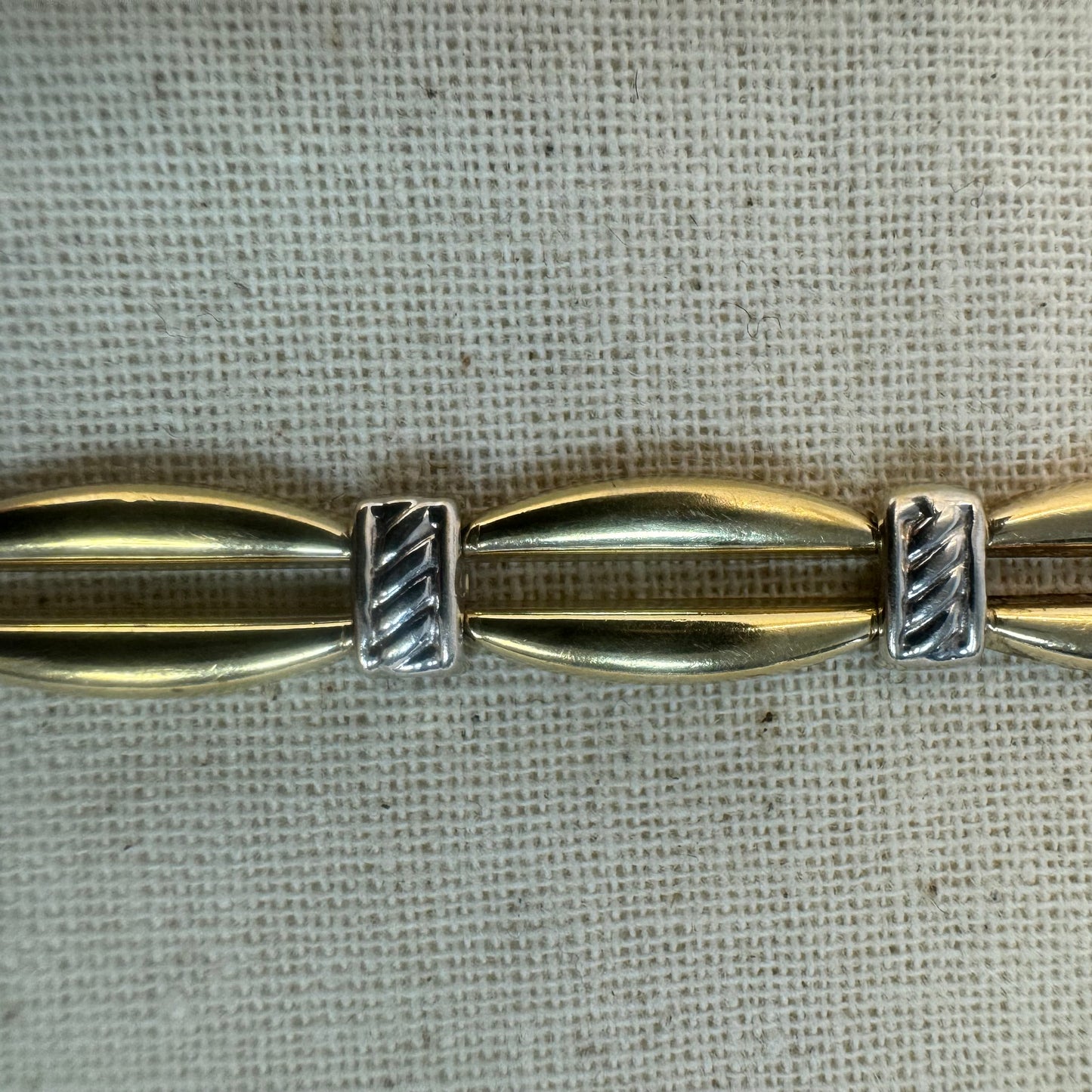 צמיד זהב צהוב וזהב לבן 10 קראט, חוליות.