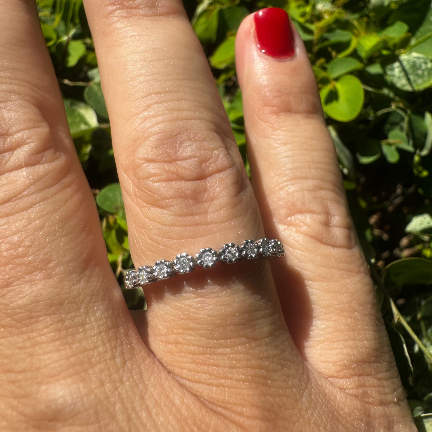 14K gold ring set with Diamonds