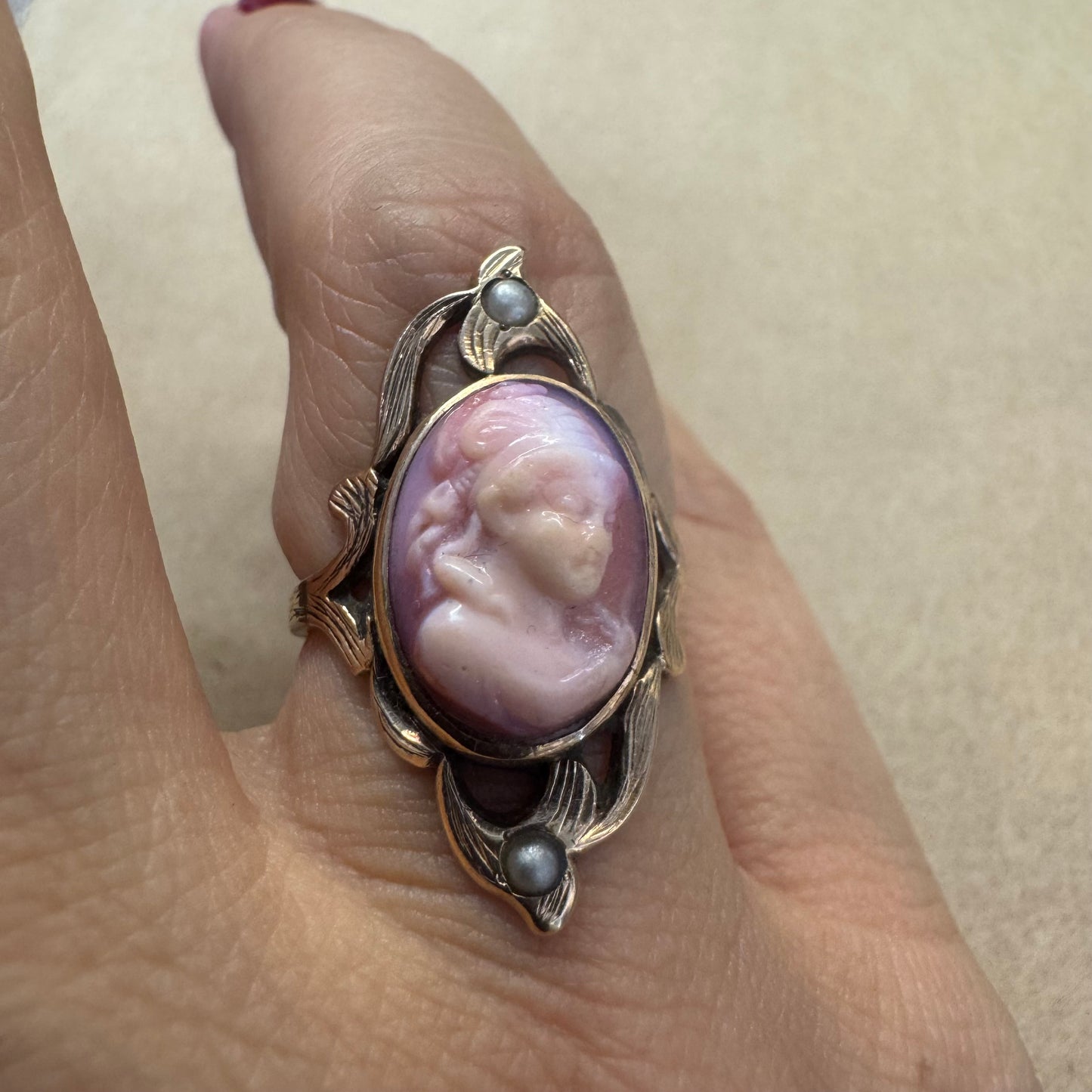 14K gold Cameo ring