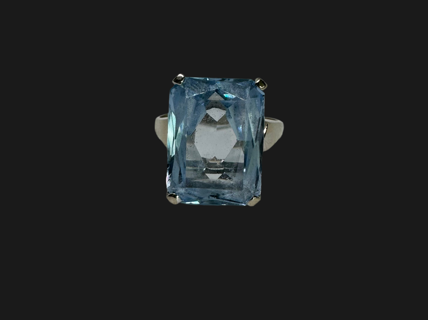 14K gold ring set with Blue Topaz