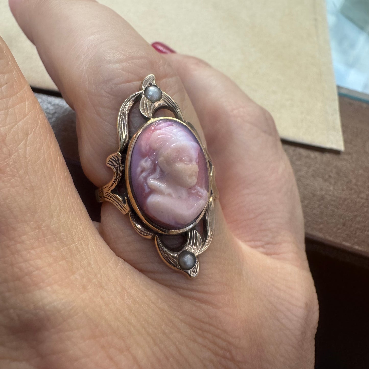 14K gold Cameo ring