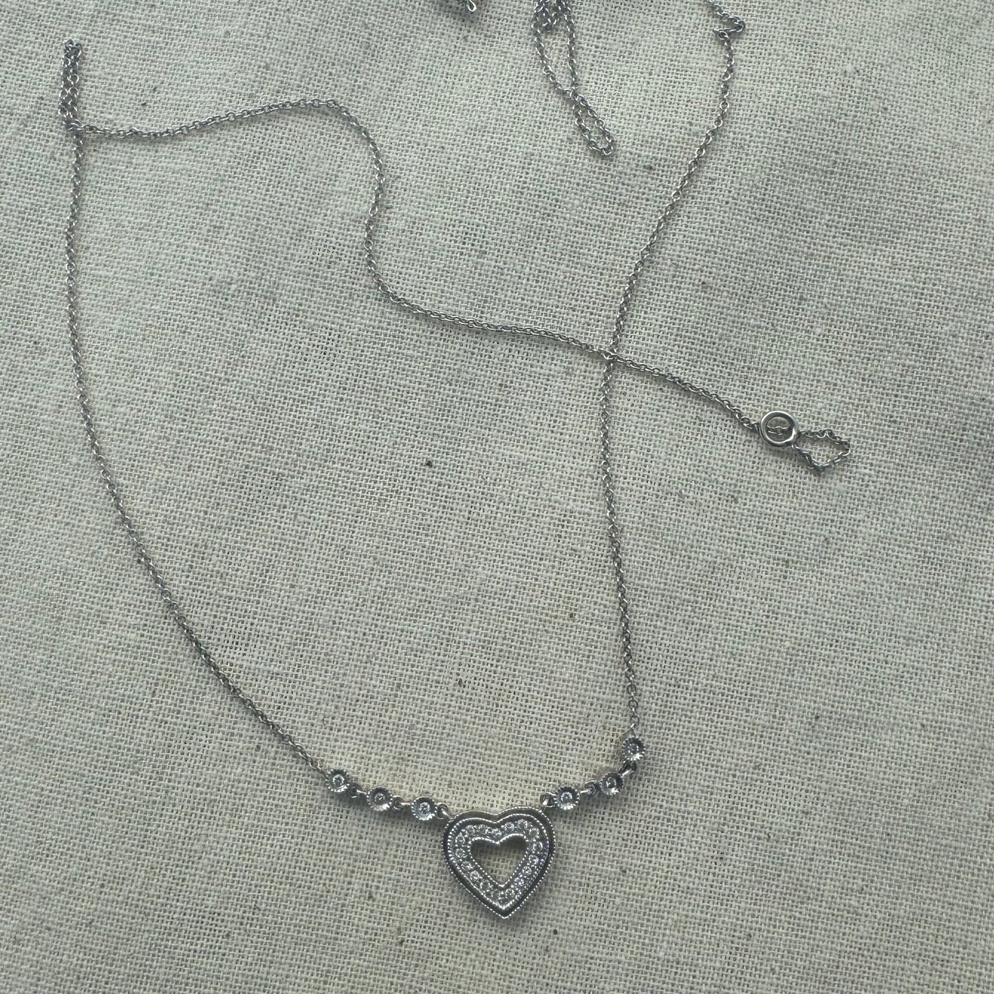 14K gold “Heart” Necklace set with Diamonds