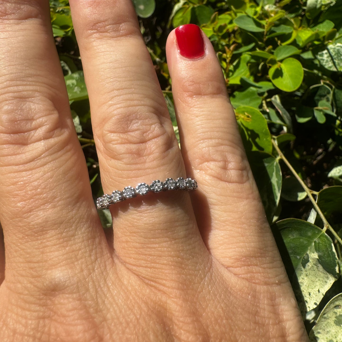 14K gold ring set with Diamonds