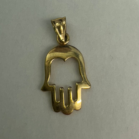 תליון זהב צהוב 14 קראט, ״חמסה״