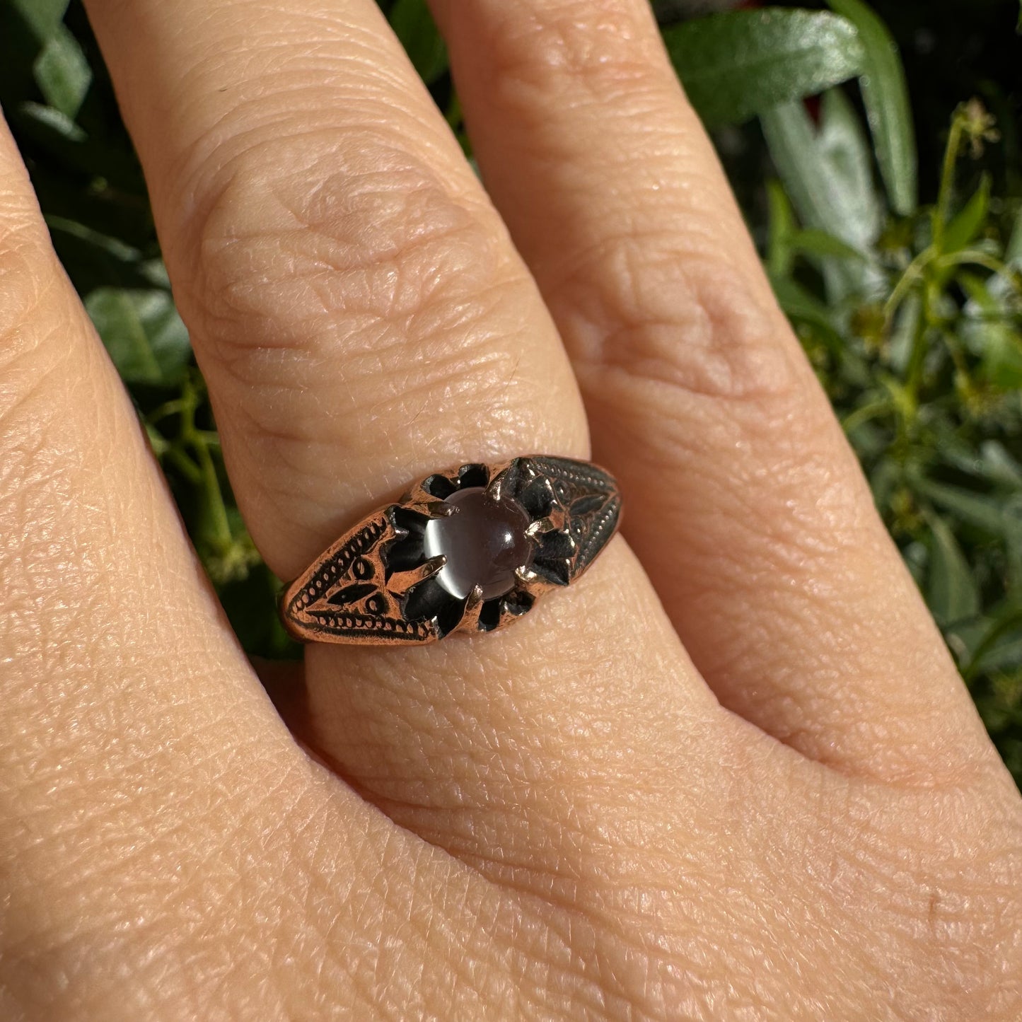 10K gold ring set with Moonstone