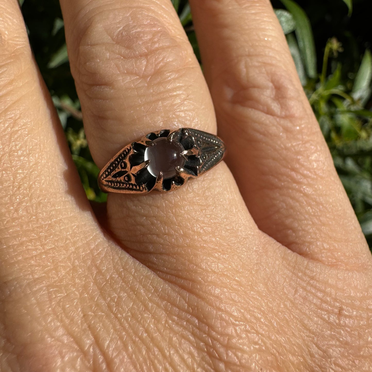 10K gold ring set with Moonstone