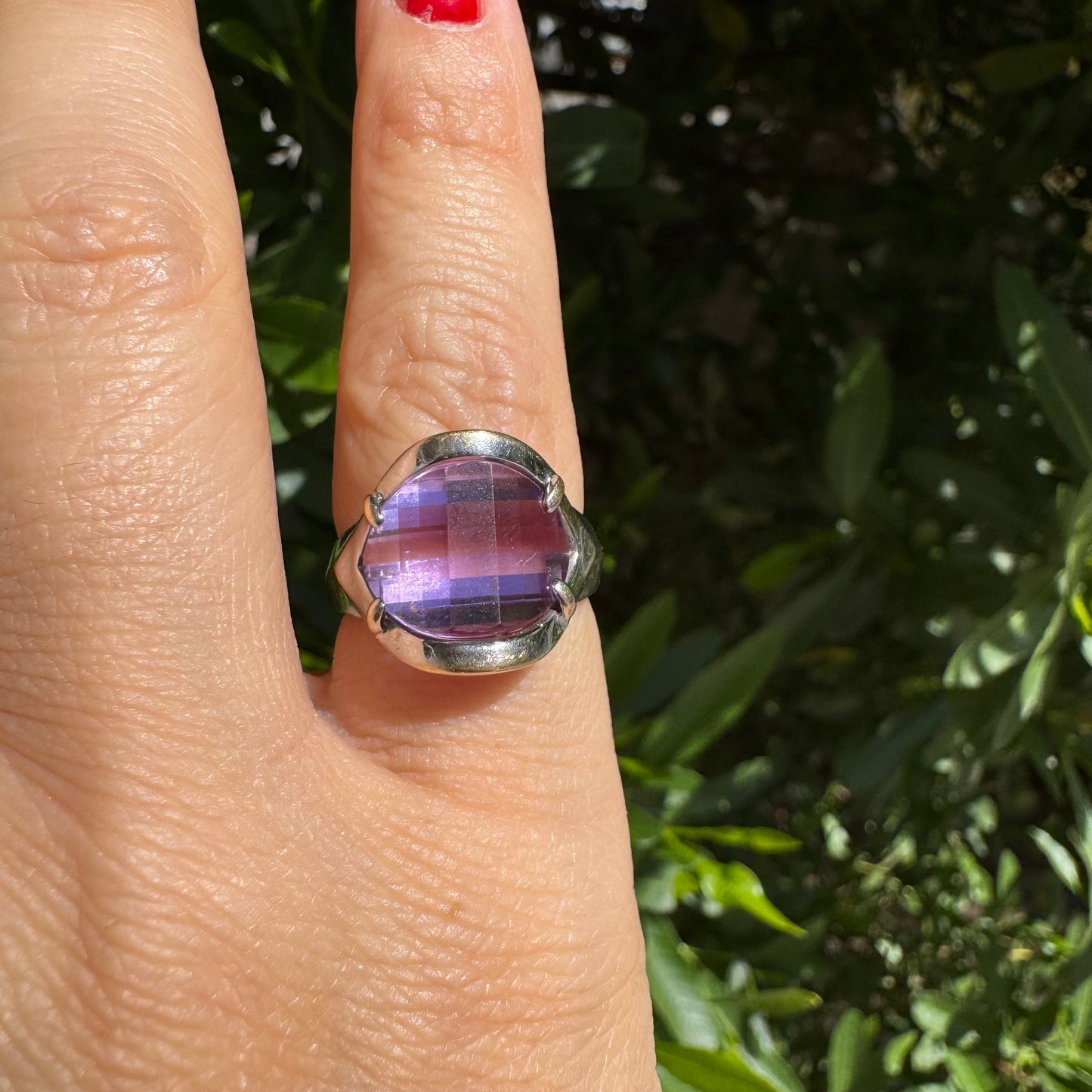 14K gold ring set with Amethyst