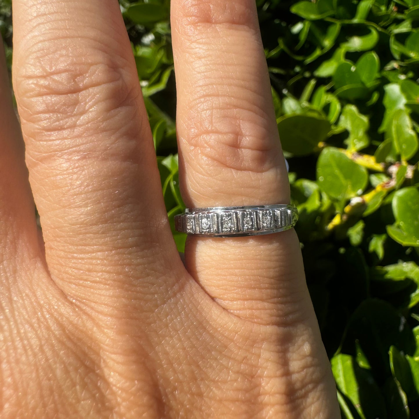 14K gold ring set with Diamonds