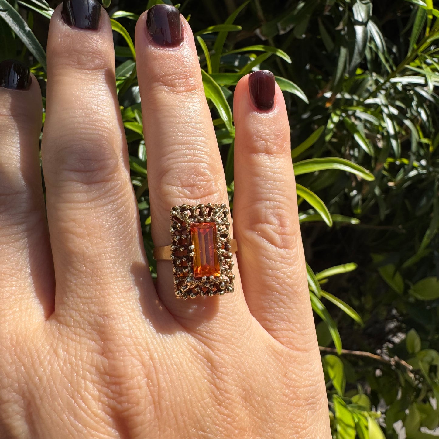 14K gold ring set with Citrine