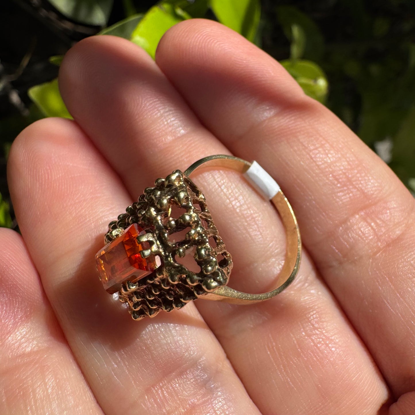 14K gold ring set with Citrine
