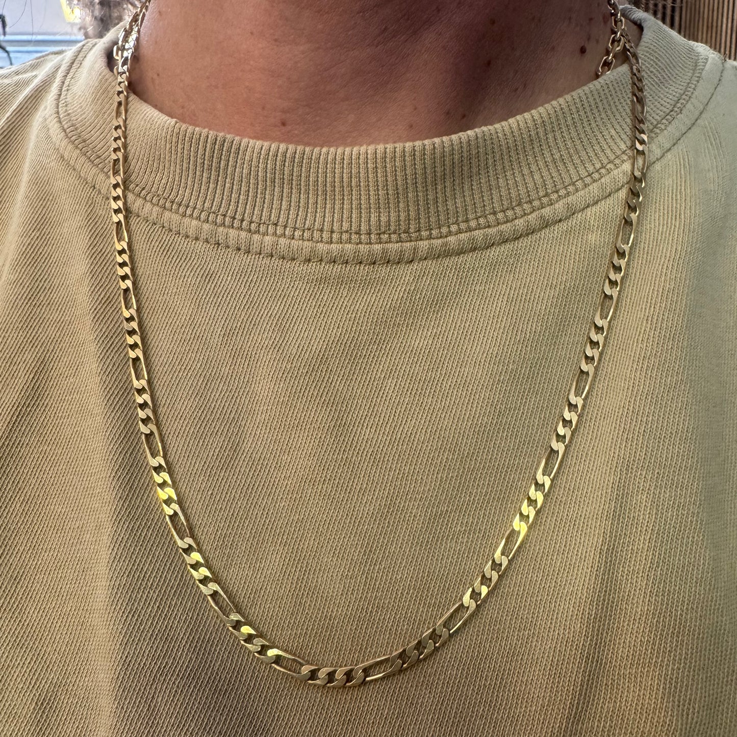 14K gold Figaro chain necklace