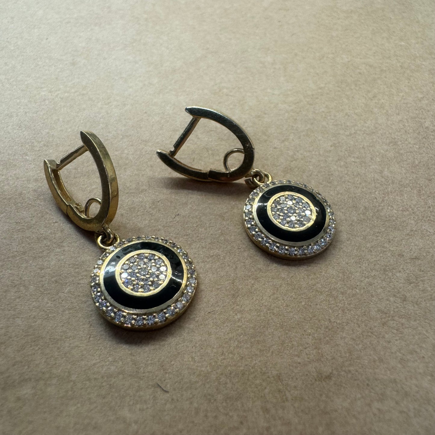 14K gold earrings set with Diamonds