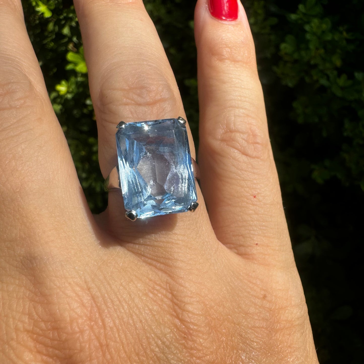 14K gold ring set with Blue Topaz