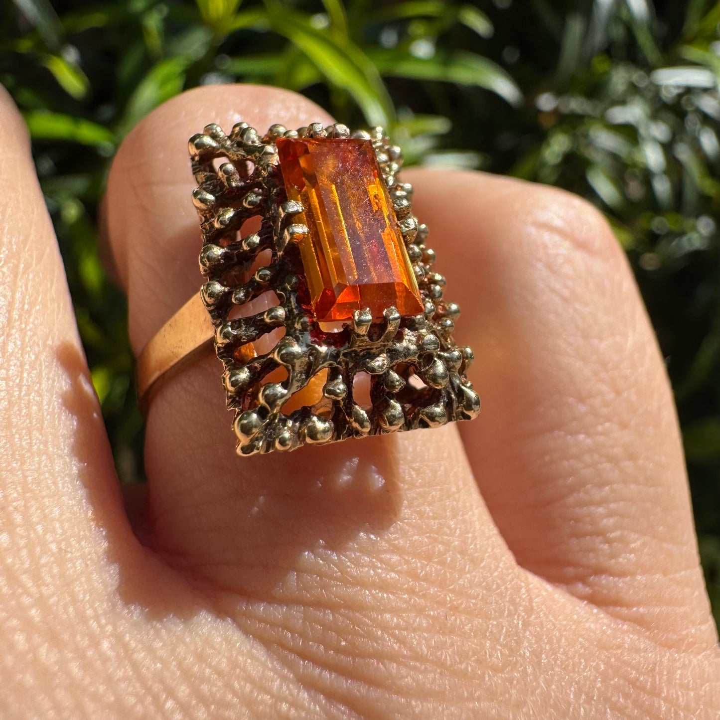 14K gold ring set with Citrine