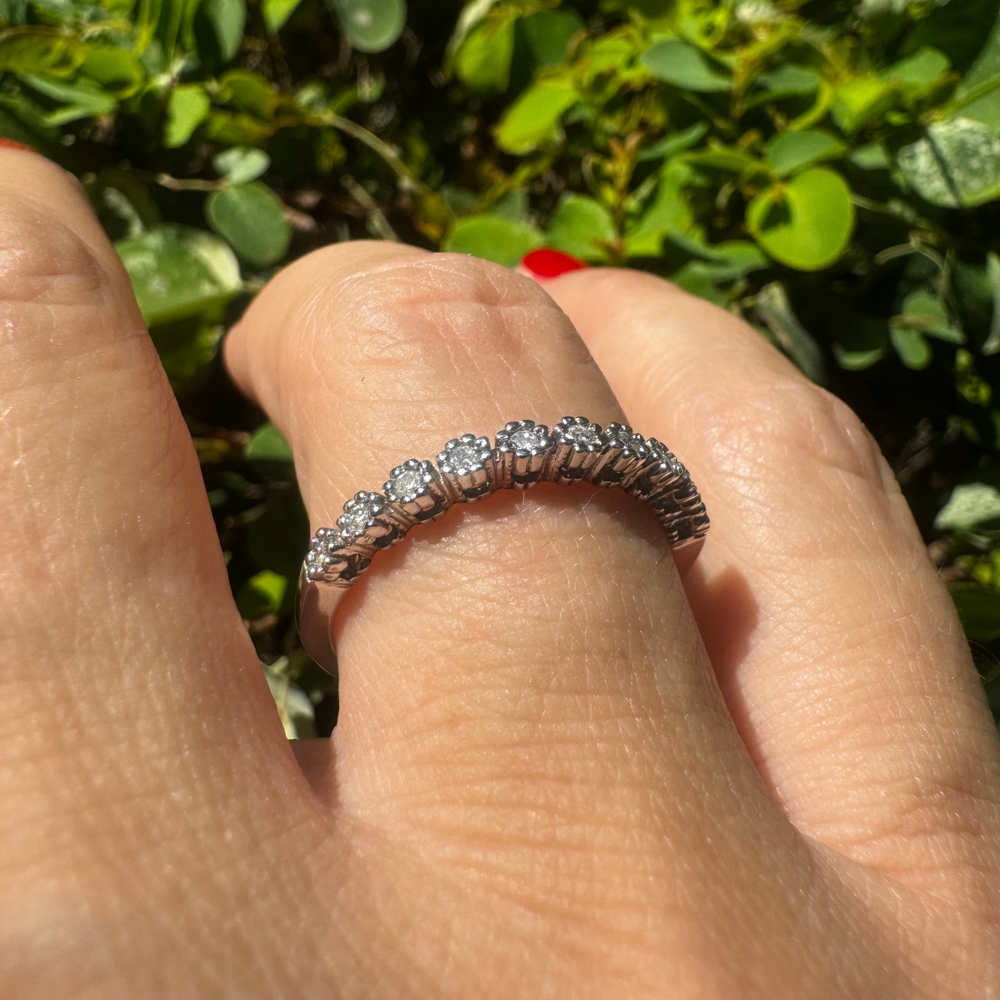 14K gold ring set with Diamonds