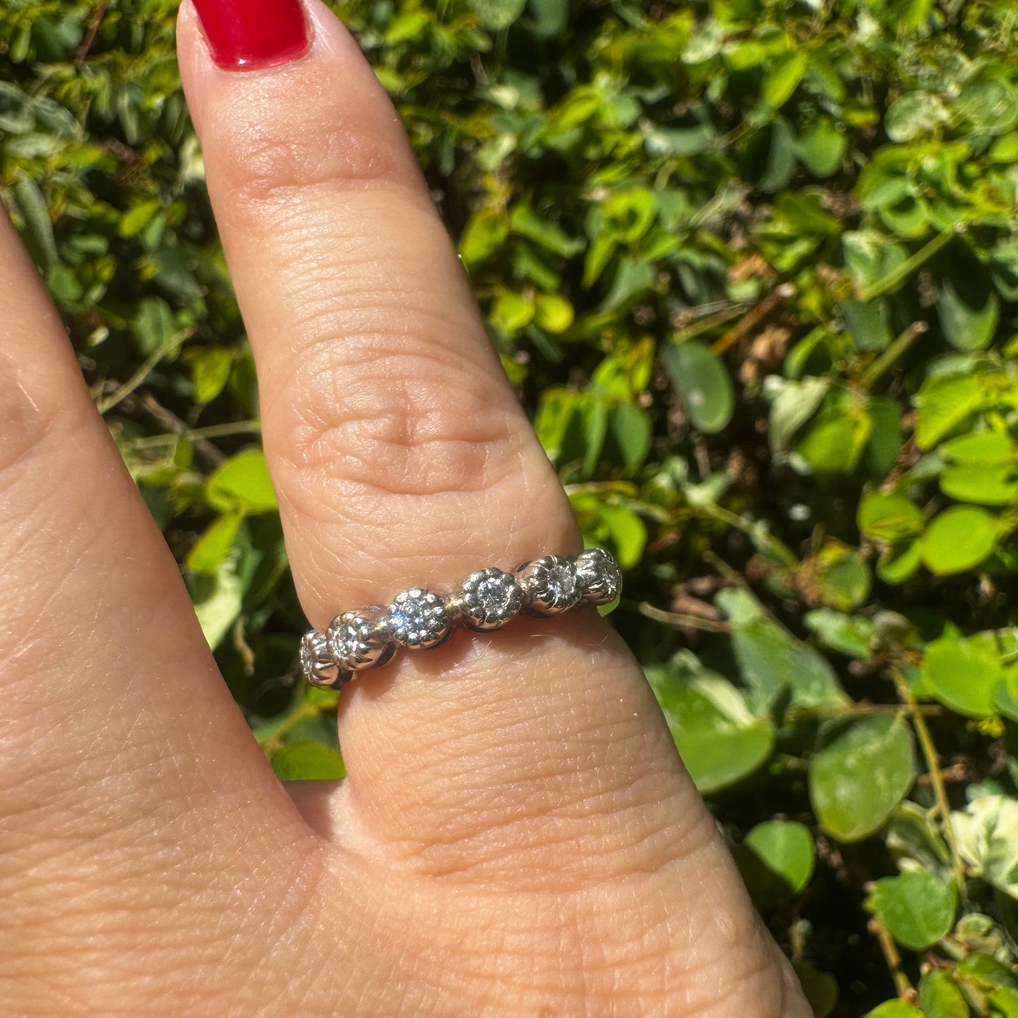 14K gold ring set with Diamonds