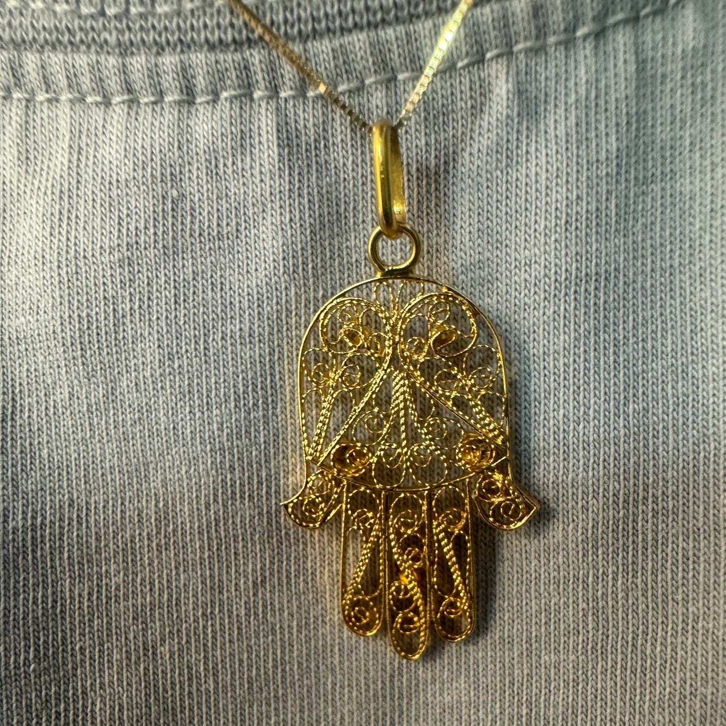 18K gold “Hamsa” pendant