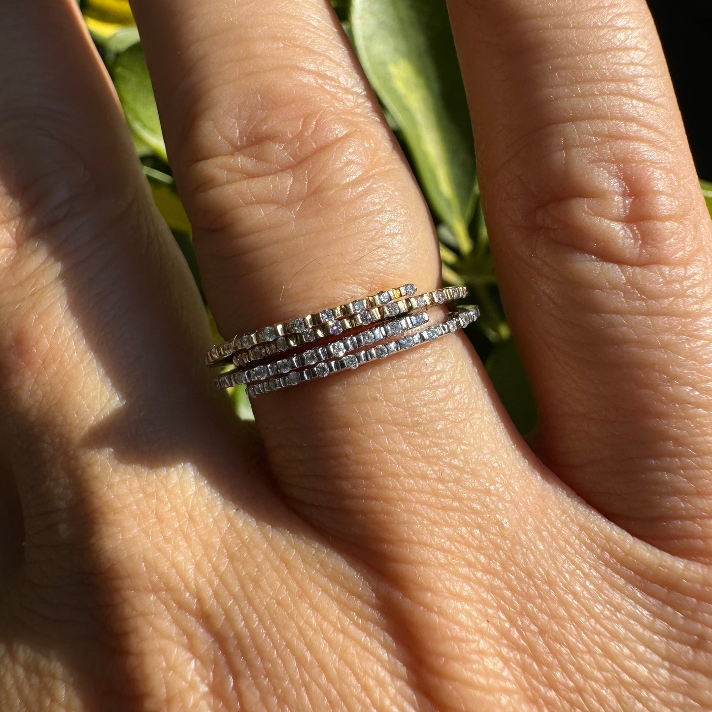 14K two-tone gold ring set with Diamonds