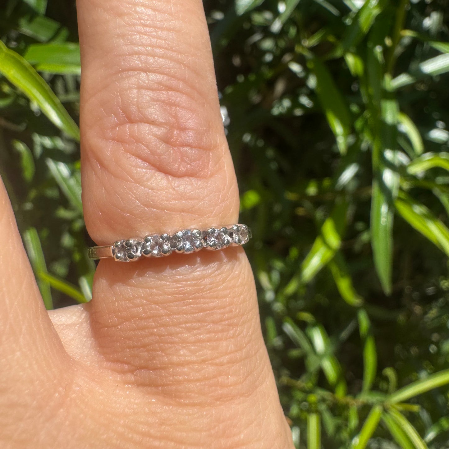 14K gold half-eternity ring set with Diamonds