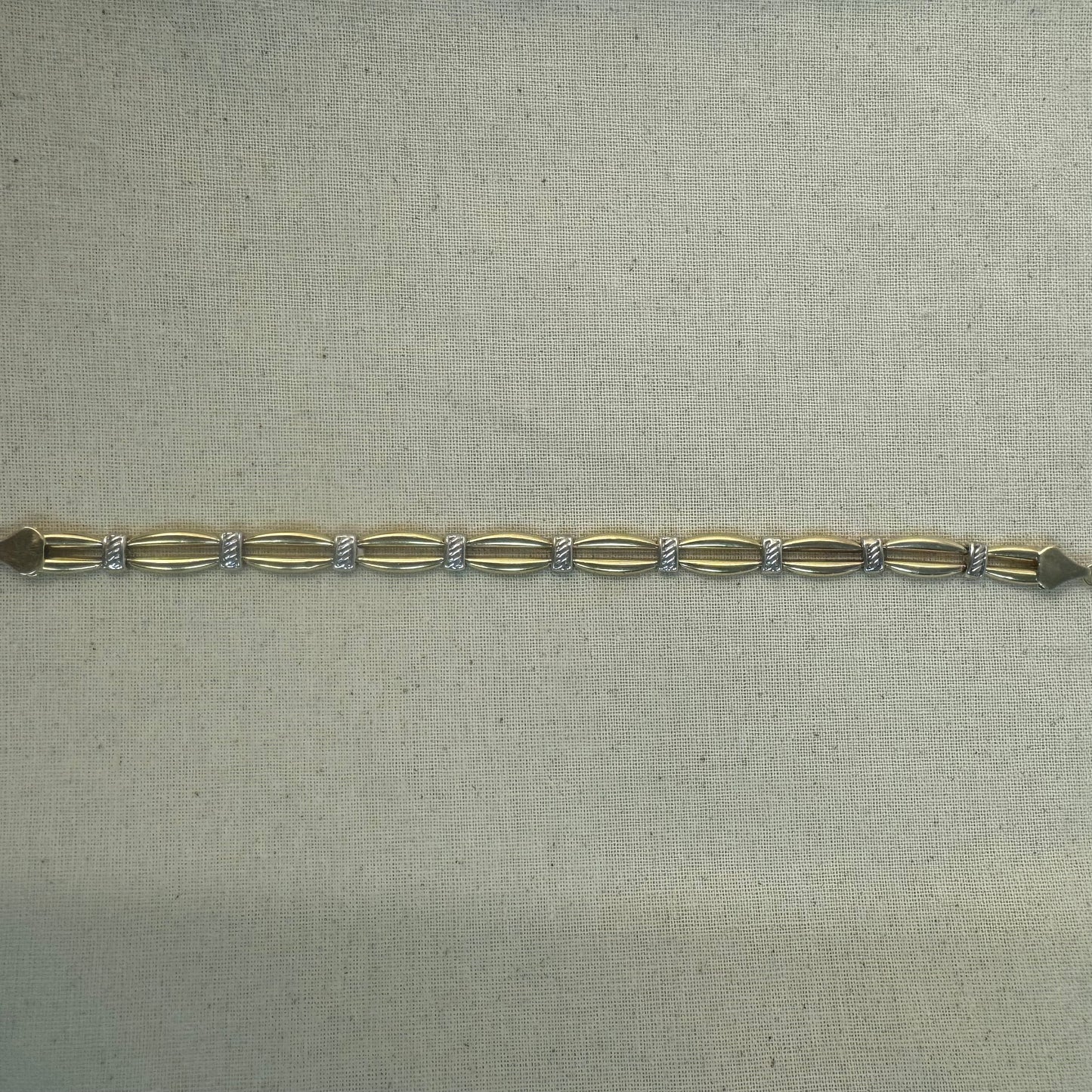 צמיד זהב צהוב וזהב לבן 10 קראט, חוליות.