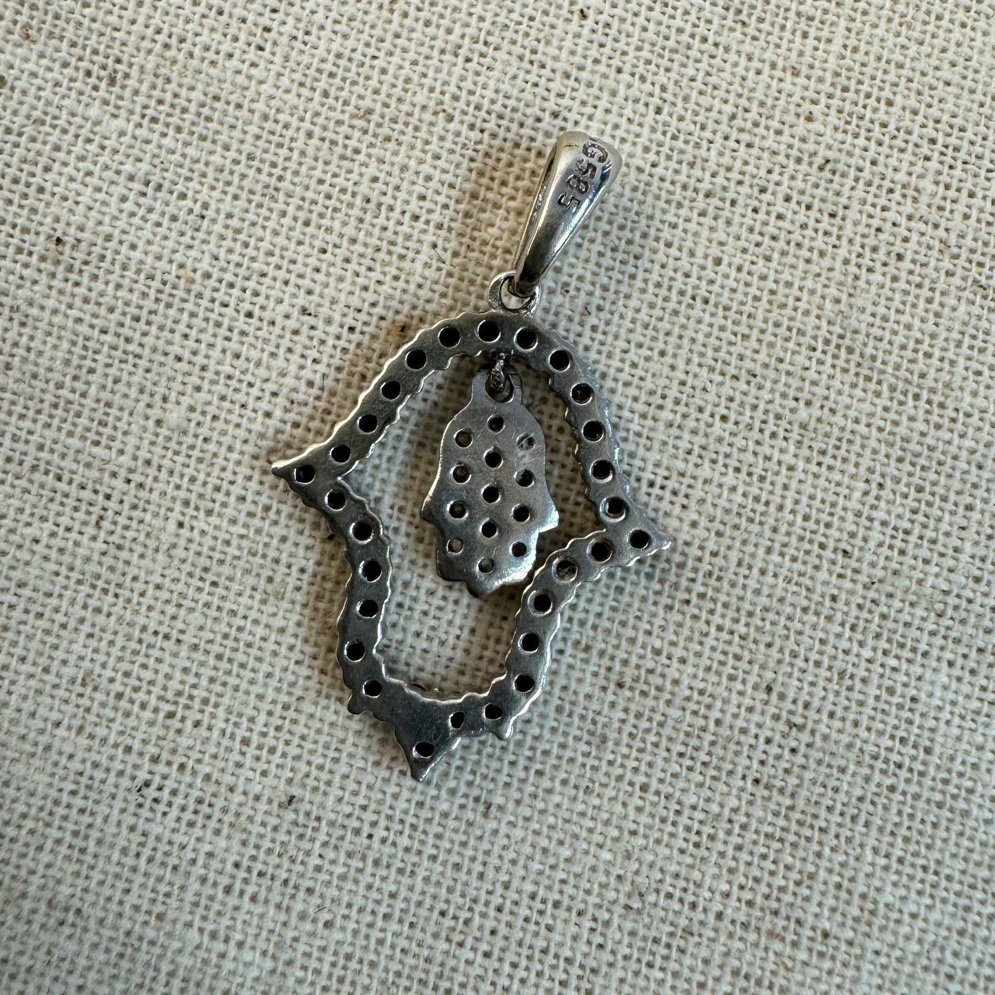 14K gold “Hamsa” pendant set with Diamonds