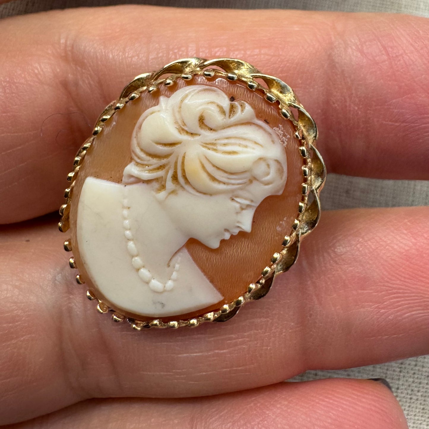 14K gold Cameo Pendant & Brooch