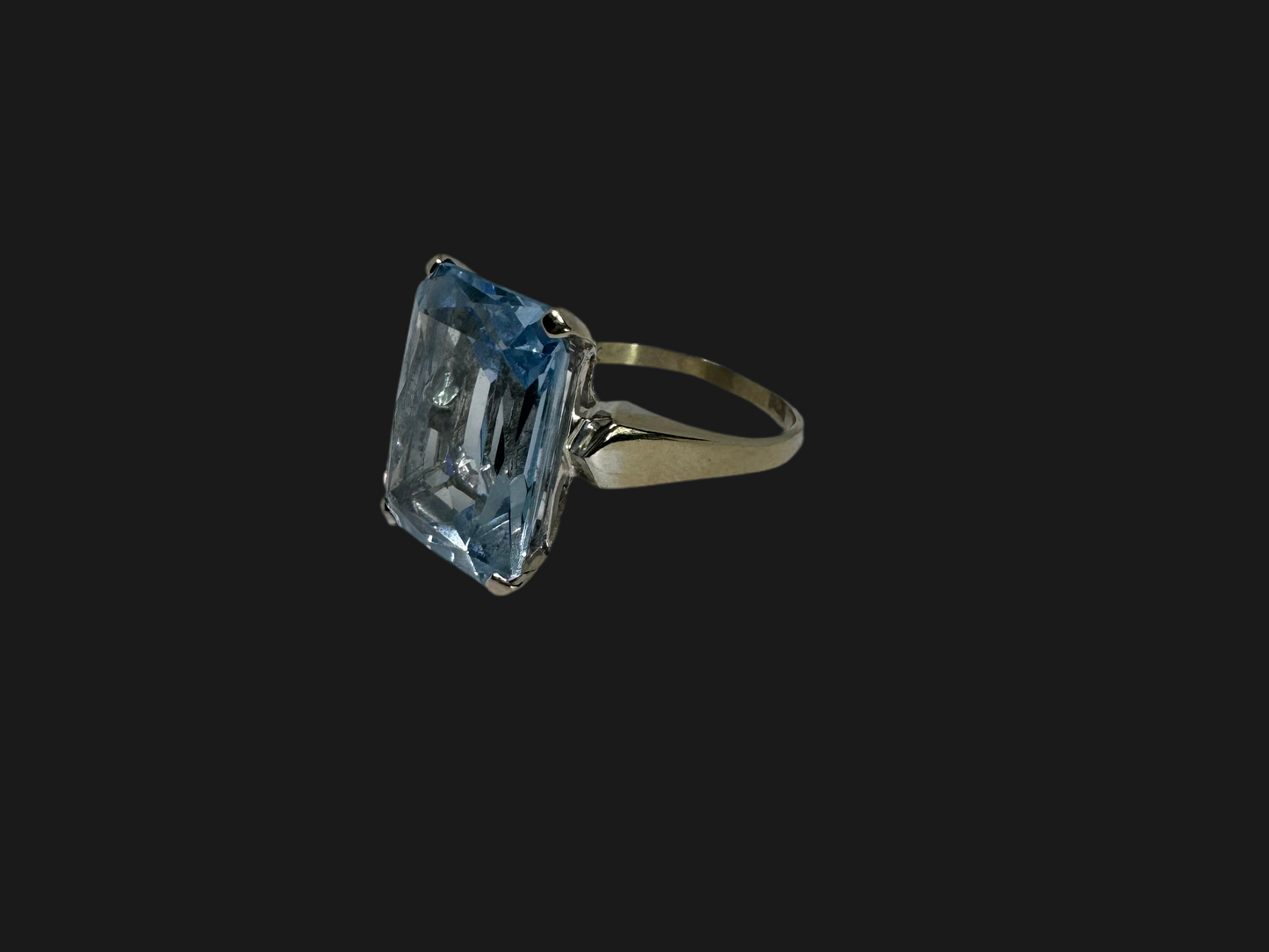 14K gold ring set with Blue Topaz