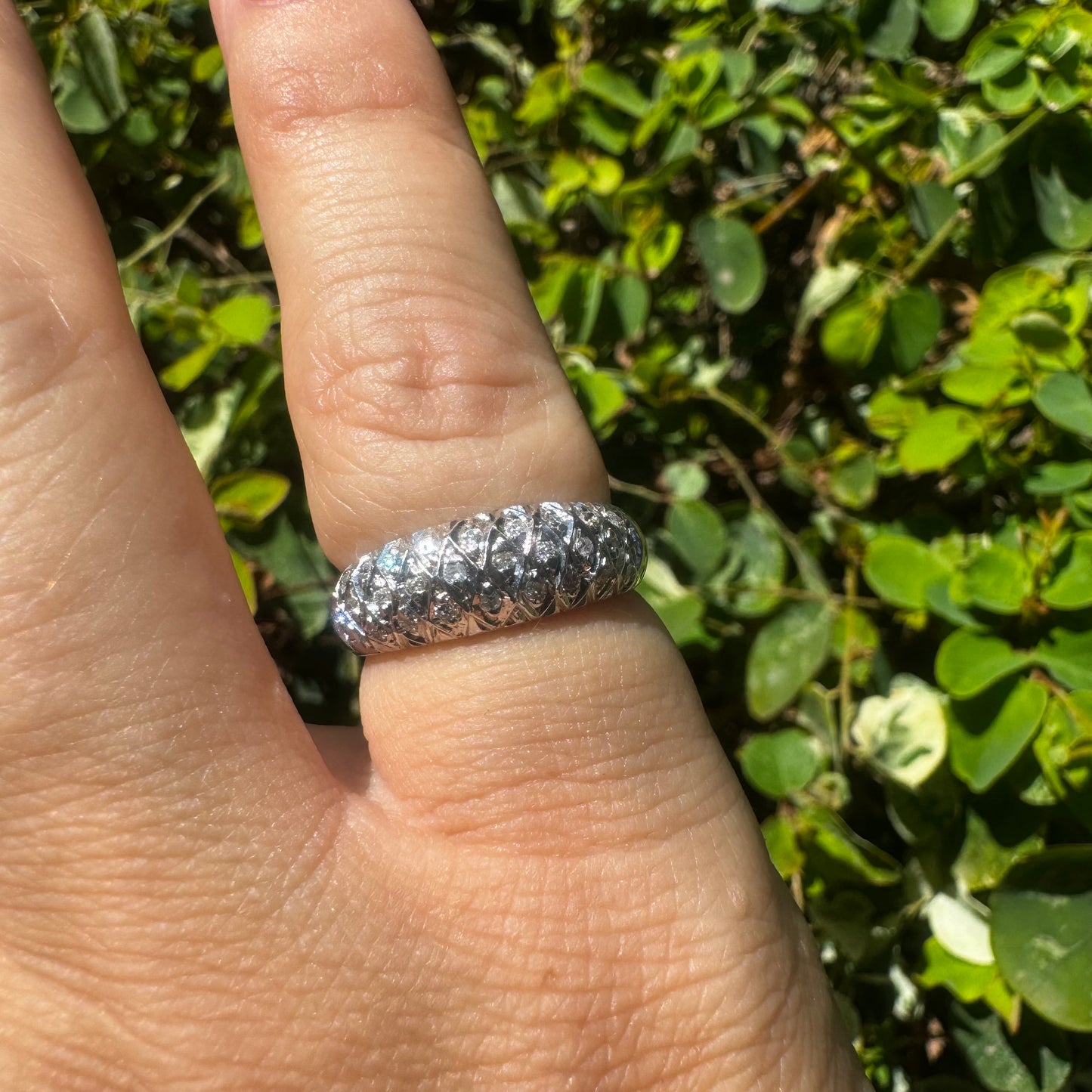 14K gold ring set with Diamonds