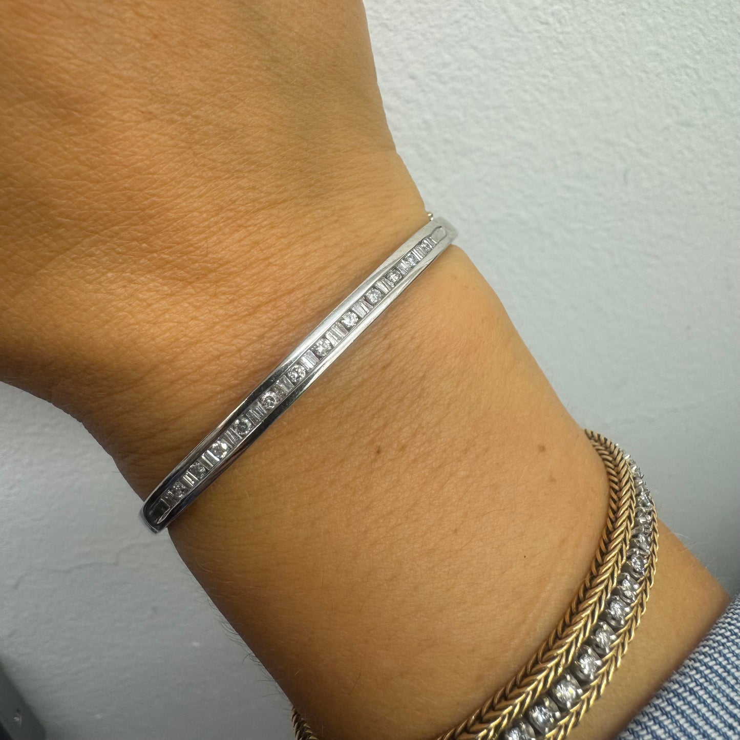 10K gold bracelet set with Diamonds